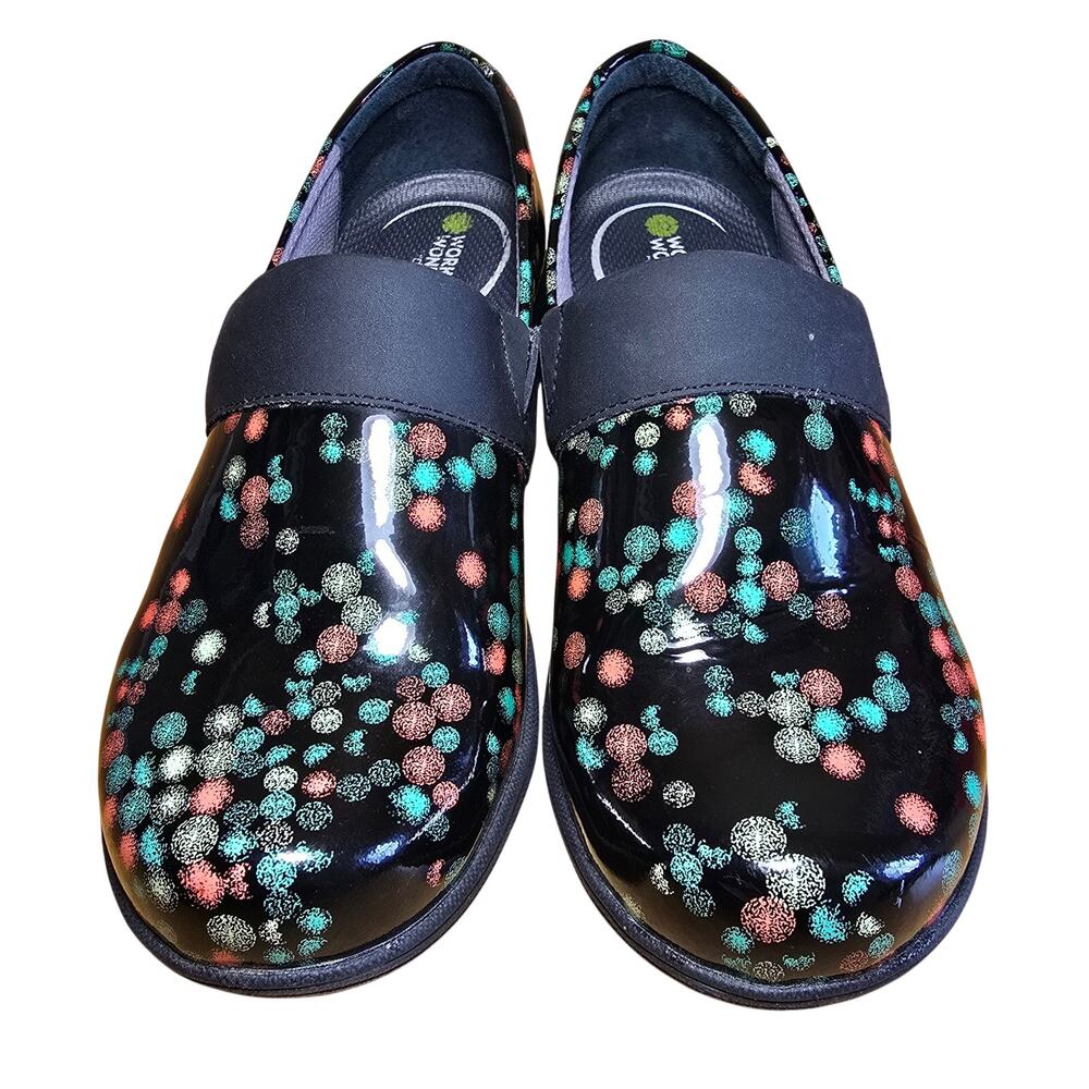 Dansko Work Wonders Shoes Size 36, US 5.5-6 Slip-Resistant, Polkadots, Camellia